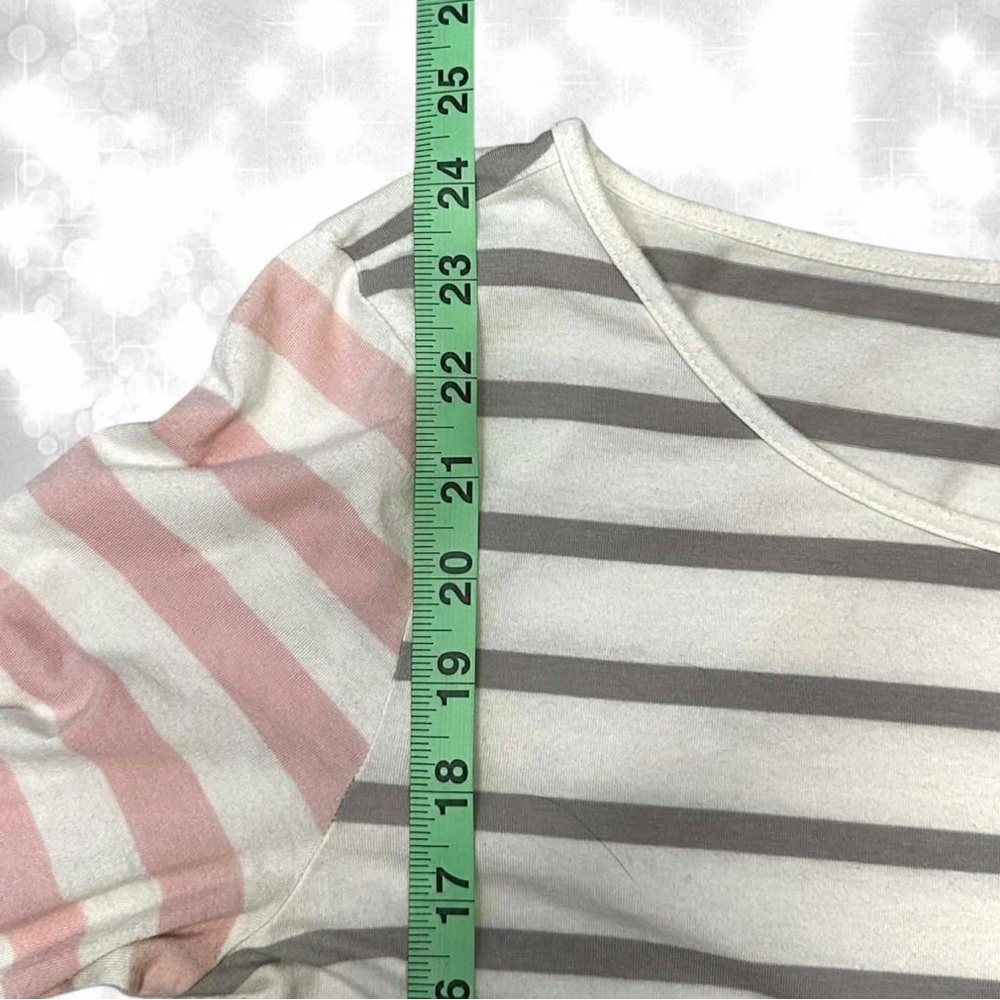 Babydoll Y2K Girly Striped Bow 3/4 Sleeve Top - Picture 5 of 7